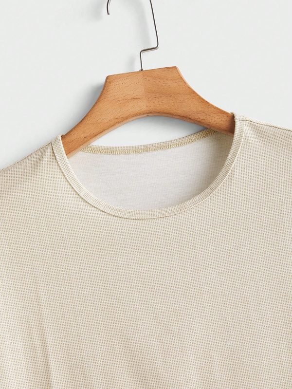 Men Geometric Print Round Neck Short Sleeve Holiday Casual T-Shirt For Summer