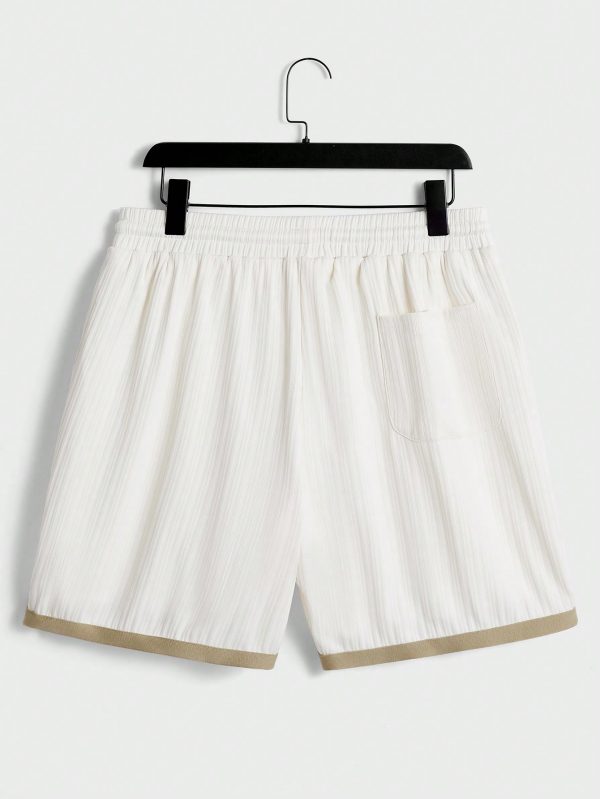 Men Contrast Trim Lace Up Front Tee & Shorts