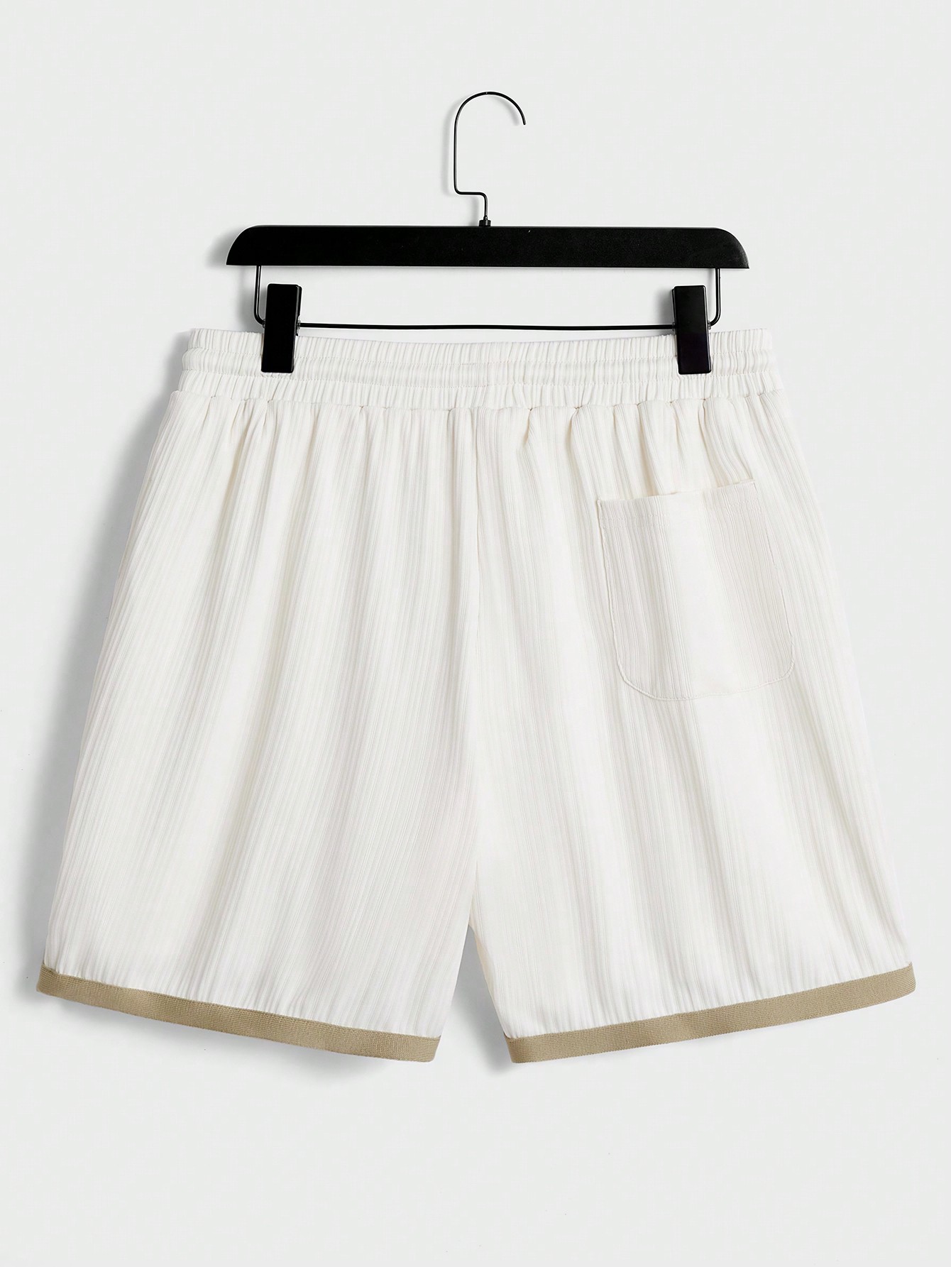Men Contrast Trim Lace Up Front Tee & Shorts