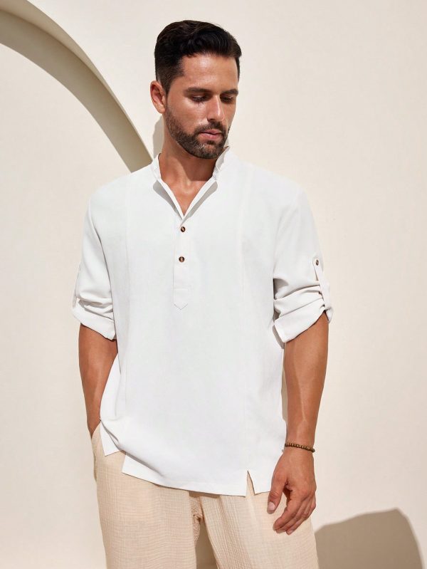 Men's Solid Color Simple Daily Casual Shirt