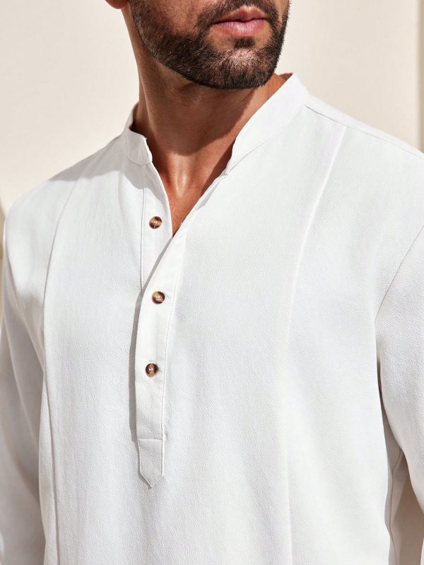 Men's Solid Color Simple Daily Casual Shirt