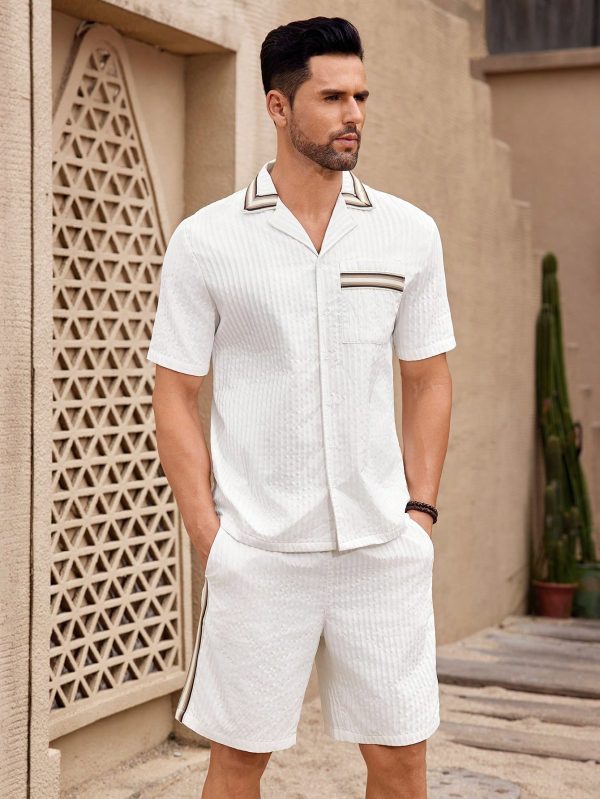 Men's Short Sleeve Shirt And Shorts Set