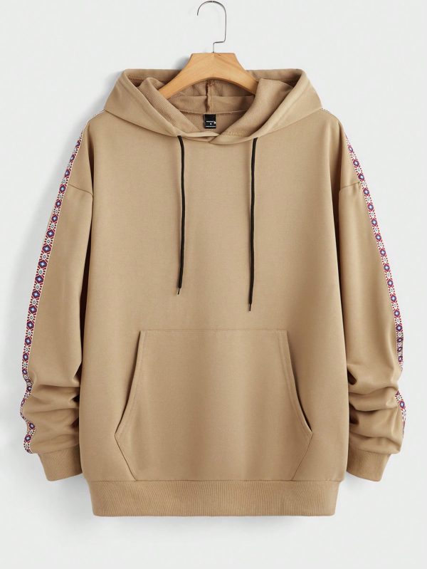 2pcs Men's Knitted Hooded Sweatshirt And Pants Set