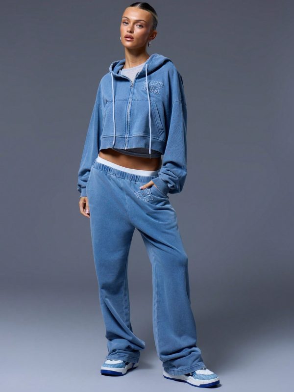 Washed Cropped Applique Hoodie Only
