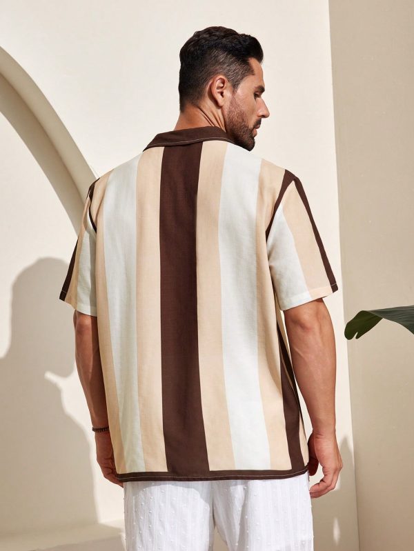 Men's Color Block Printed Short Sleeve Knit Shirt