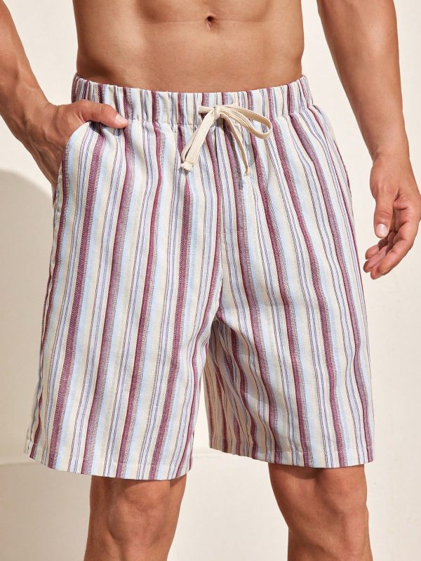 Men's Cotton Striped Breathable And Comfortable Shorts