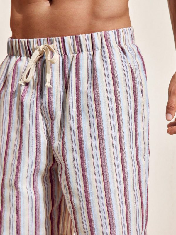 Men's Cotton Striped Breathable And Comfortable Shorts