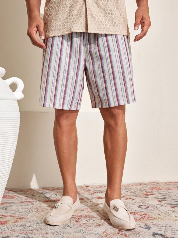Men's Cotton Striped Breathable And Comfortable Shorts