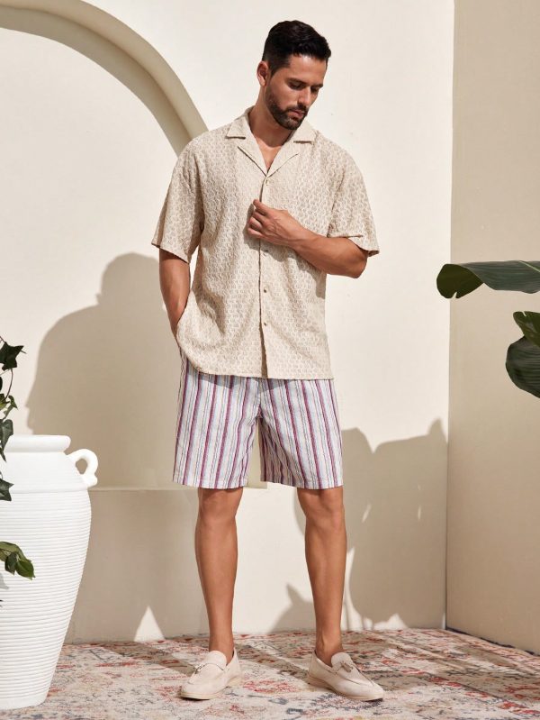 Men's Cotton Striped Breathable And Comfortable Shorts